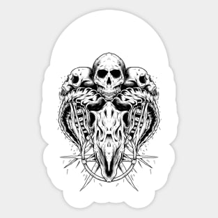 Aries skull zodiak Dark art series Sticker